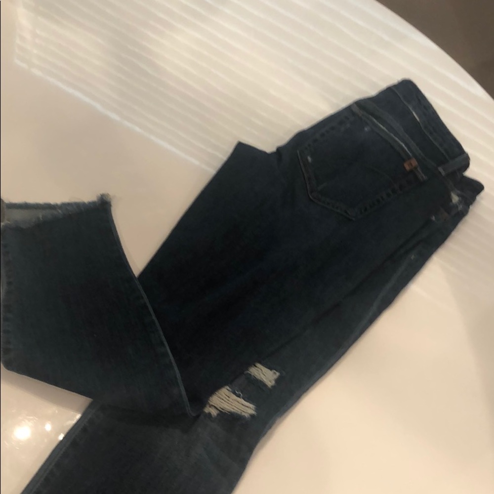 Joe’s distressed and cropped jeans